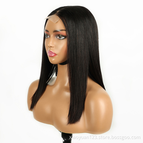 May queen Cheap Human Hair Wig Straight Short Bob Lace Front Wig 100% Virgin Brazilian Hair Transparent Wigs For Black Women